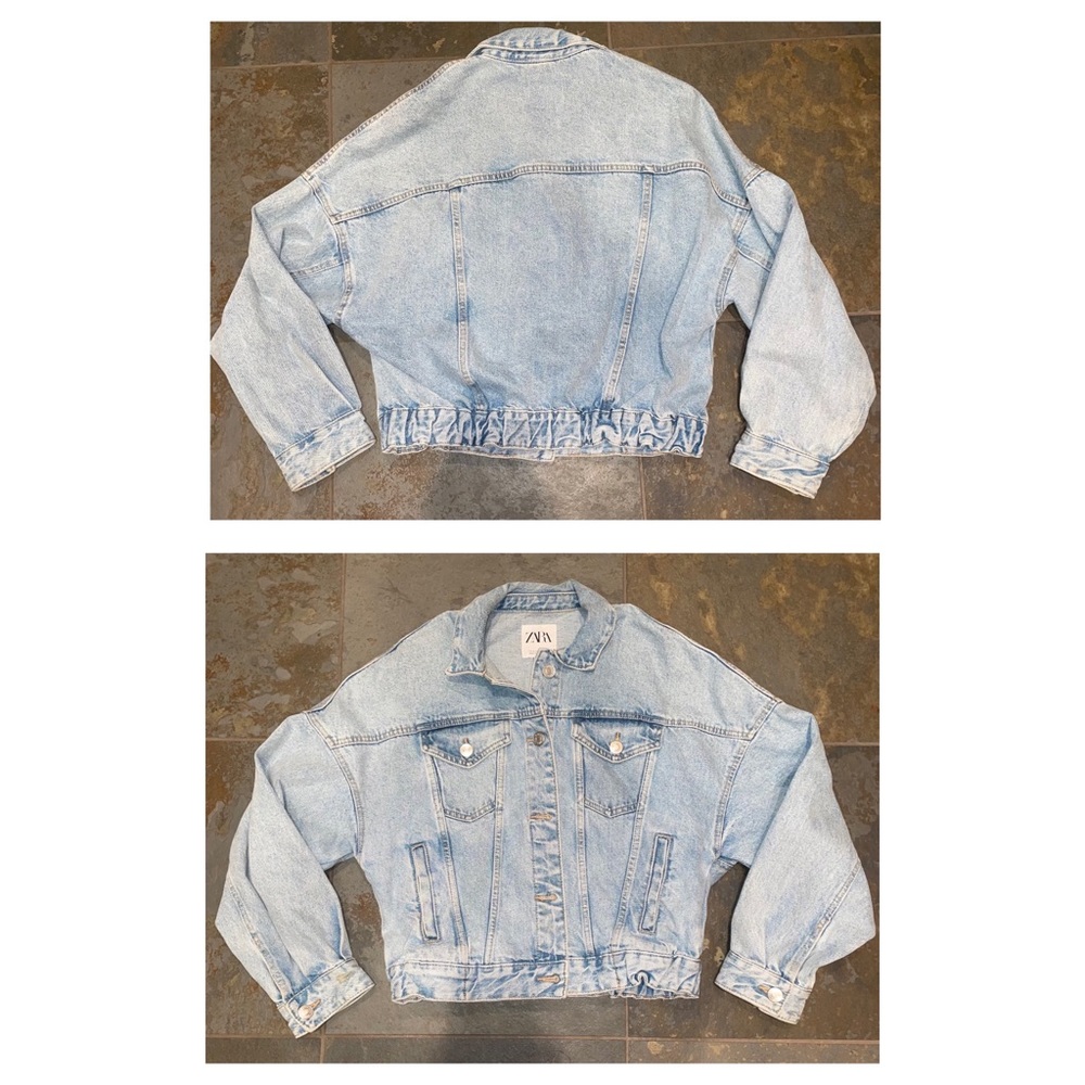 ZARA oversized light wash jean jacket